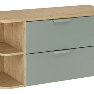 Comad Koupelnová skříňka pod deskové umyvadlo set Aster Green 100 zelená/dub cremona