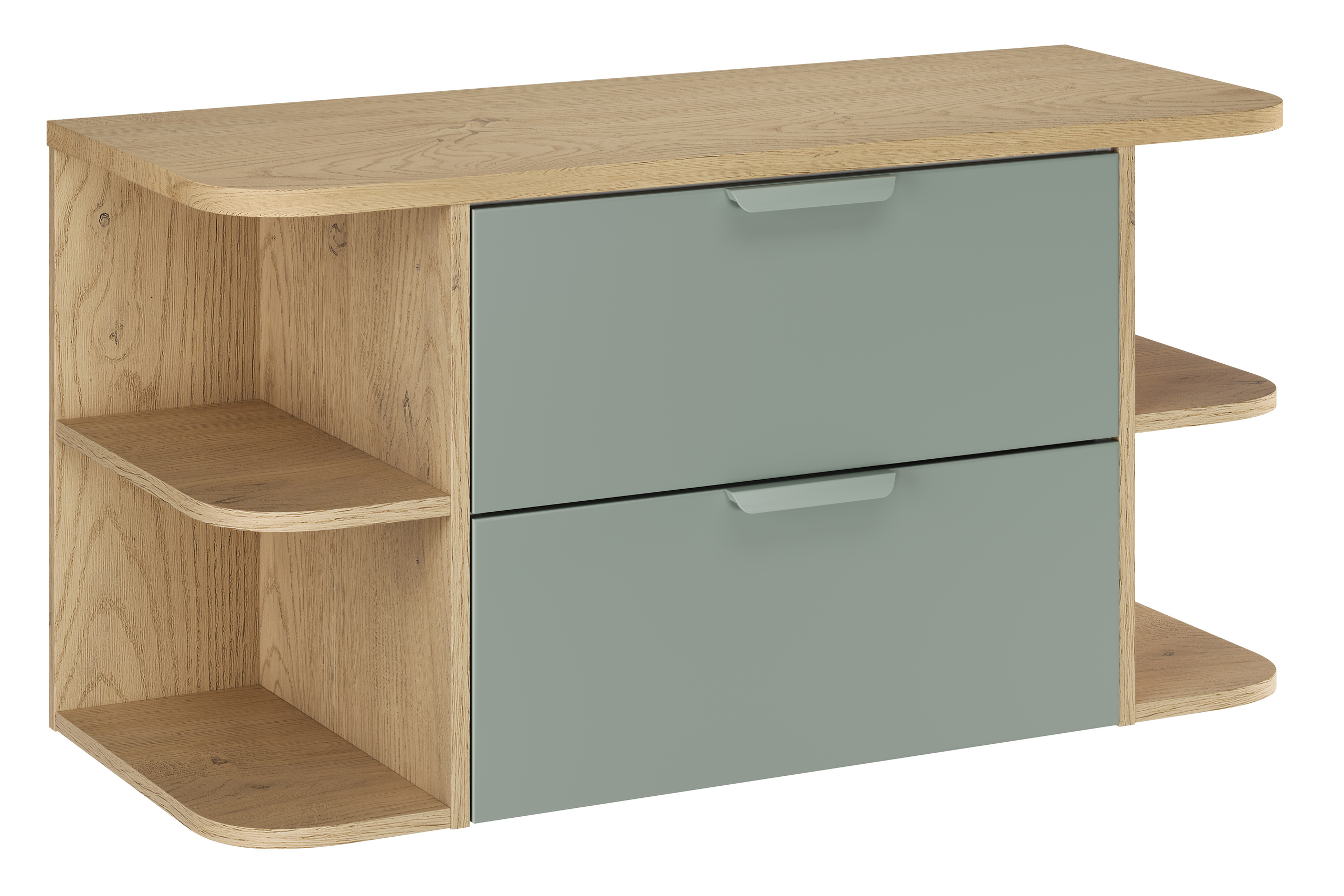 Comad Koupelnová skříňka pod deskové umyvadlo set Aster Green 100 zelená/dub cremona