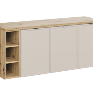 Comad Koupelnová skříňka pod deskové umyvadlo set Bella Cashmere 140 kašmír/dub artisan