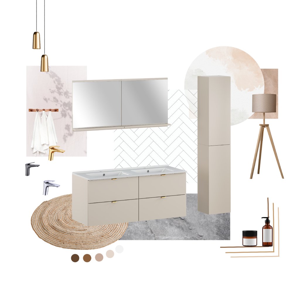 Comad Koupelnová skříňka pod deskové umyvadlo set Dalia Cashmere 120 kašmír - Obrázek 2