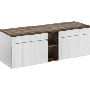 Comad Koupelnová skříňka pod deskové umyvadlo set Iconic White 140 bílá/dub sante fe vintage