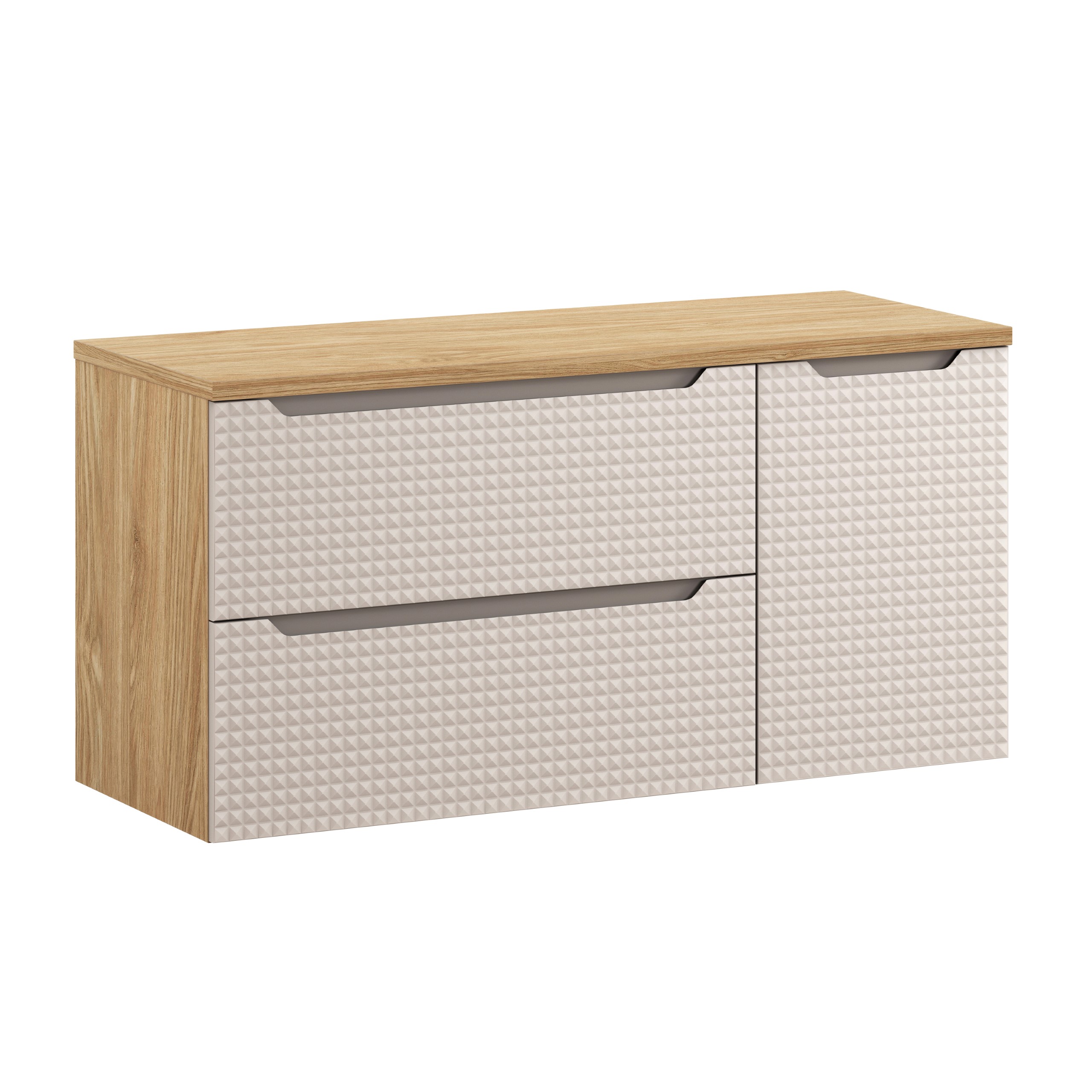 Comad Koupelnová skříňka pod deskové umyvadlo set Luxor Beige III. 120 béžová/dub olejovaný