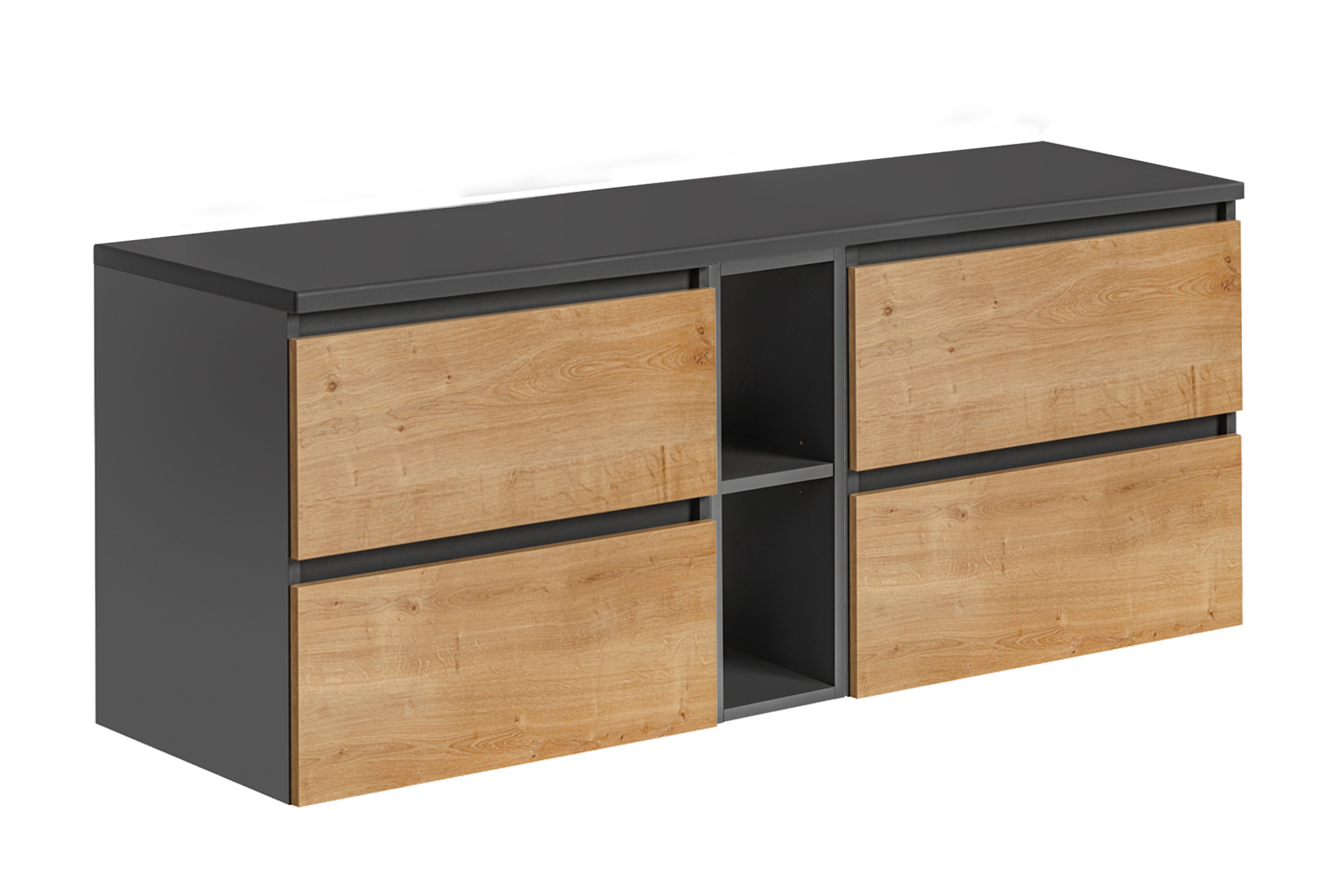 Comad Koupelnová skříňka pod deskové umyvadlo set Monako Grey Oak 140 šedá/dub hamilton