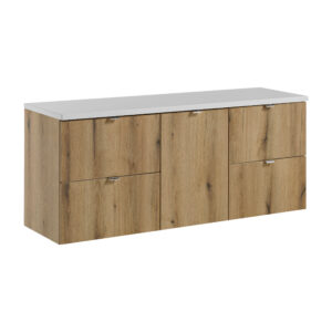 Comad Koupelnová skříňka pod deskové umyvadlo set Nova Oak 140 dub coast evoke/bílá