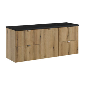 Comad Koupelnová skříňka pod deskové umyvadlo set Nova Oak 140 dub coast evoke/černá