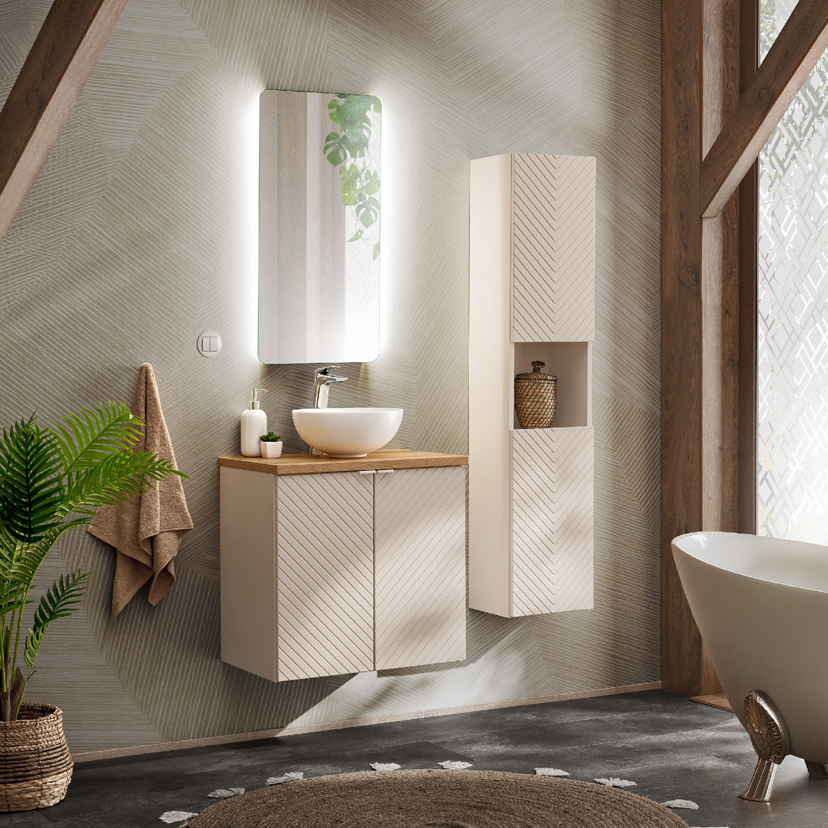 Comad Koupelnová skříňka pod umyvadlo Viva Cashmere 60 kašmír - Obrázek 2
