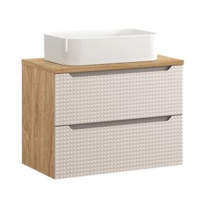 Comad Koupelnová skříňka s deskovým umyvadlem SET-LXB B 80 béžová/olejovaný dub