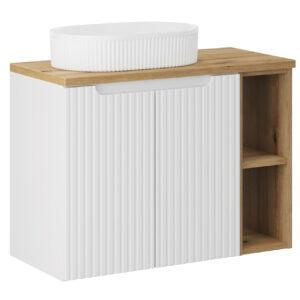 Comad Koupelnová skříňka s deskovým umyvadlem SET-NOW B OAK 80 bílá/dub coast evoke