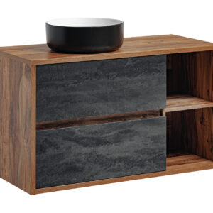 Comad Koupelnová skříňka s deskovým umyvadlem set Hampton III. 100 dub hunton/šedý beton