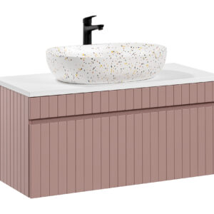 Comad Koupelnová skříňka s deskovým umyvadlem set Iconic Rose 100 antická růžová