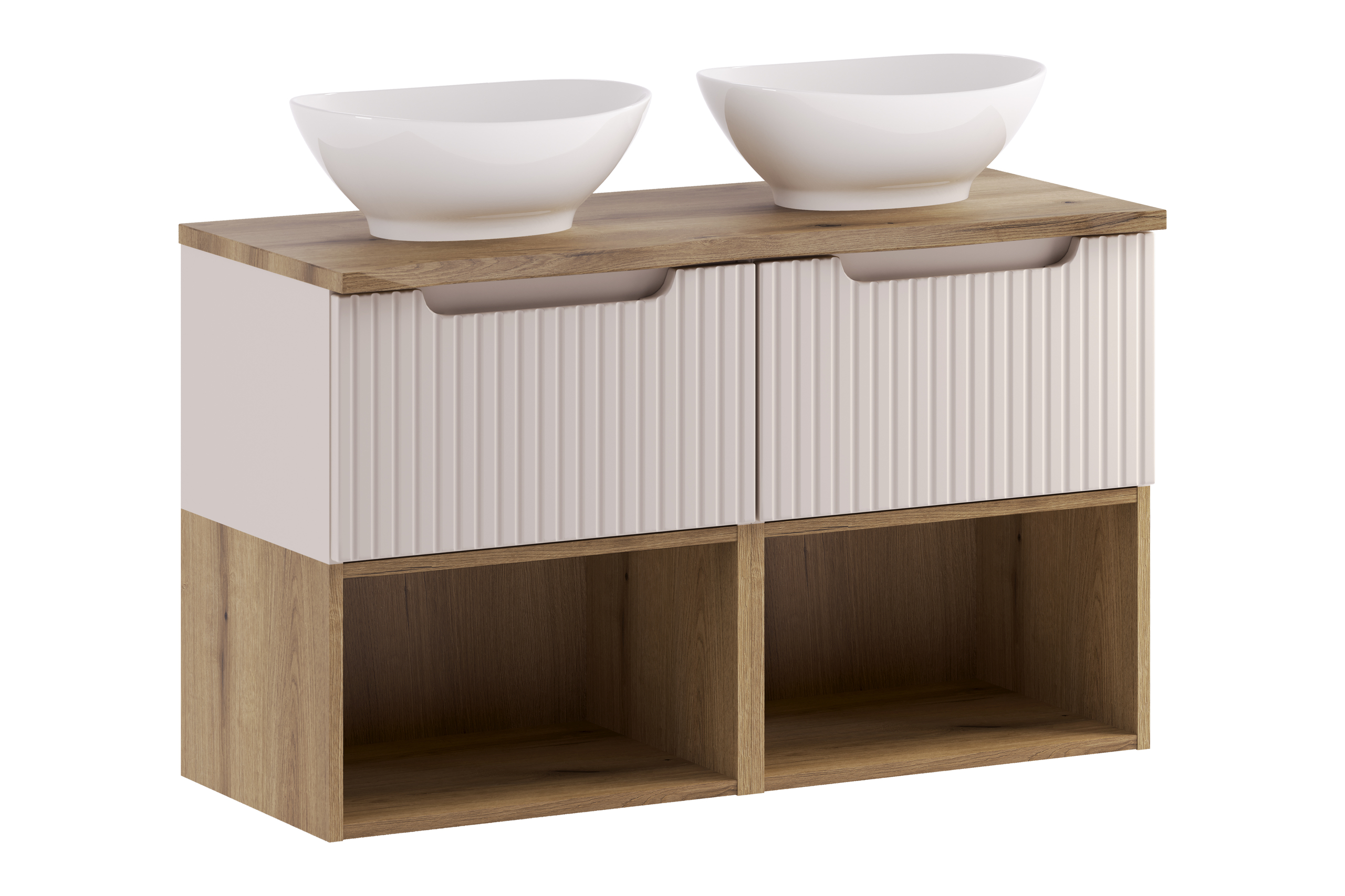 Comad Koupelnová skříňka s deskovým umyvadlem set Nova Cashmere 100 kašmír/dub coast evoke
