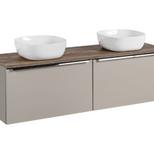 Comad Koupelnová skříňka s deskovými umyvadly set Santa Fe Taupe 160 šedohnědá/dub santa fe