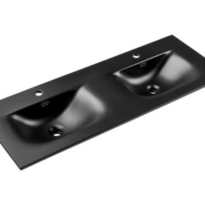 Comad Nábytkové keramické dvojumyvadlo SKY 1 BLACK MATT 120D DP