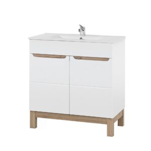 Comad Umyvadlová skříňka Bali White I se zápustným umyvadlem 80 cm bílá/dub wotan