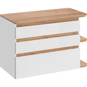 Comad Umyvadlová skříňka Platinum 820 3S alpská bílá/dub kraft zlatý