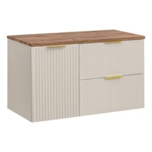 Comad Závěsná skříňka Adele Cashmere s deskou 100 cm kašmírová/dub wotan