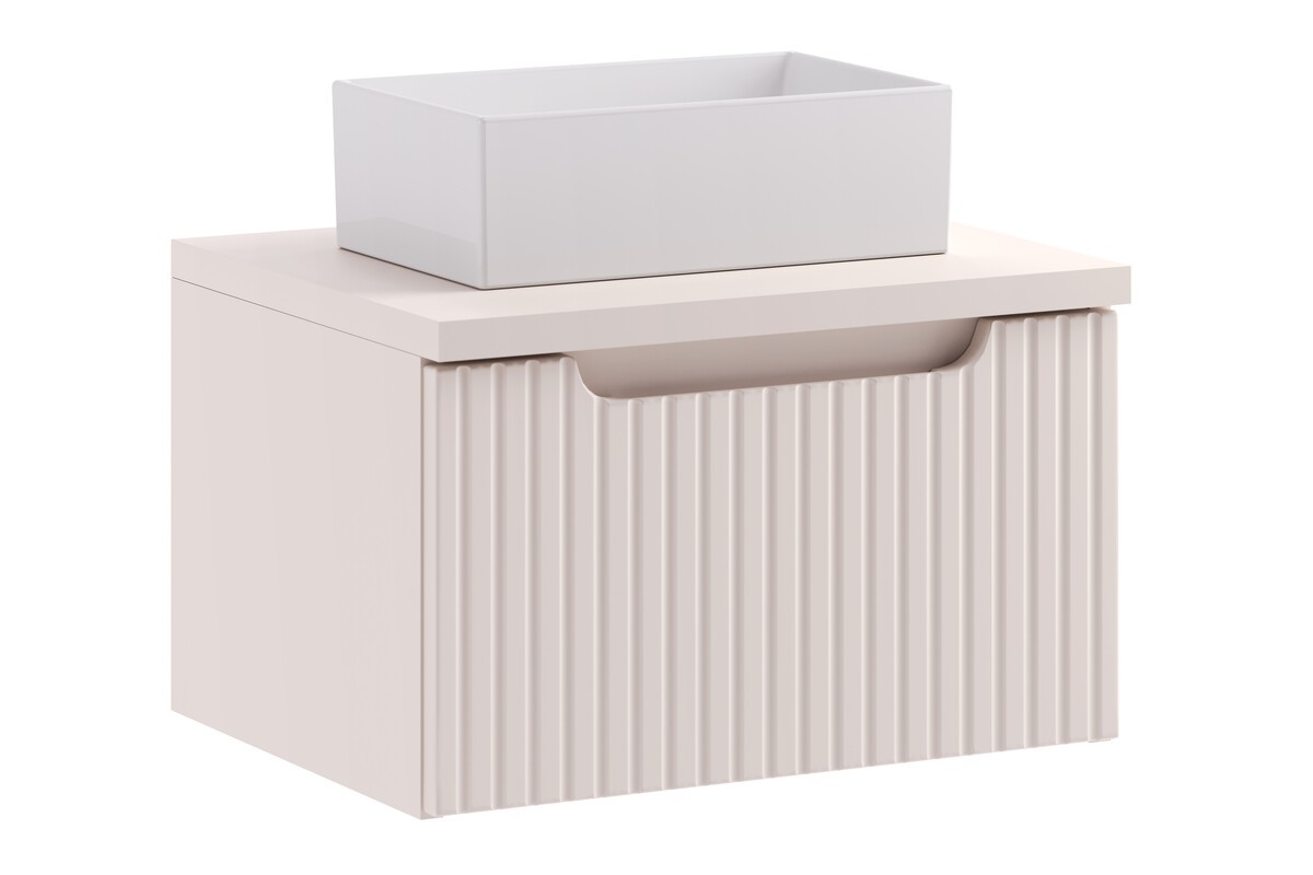 Comad Závěsná skříňka Nova Cashmere Gaja s deskou a umyvadlem 50 cm kašmírová