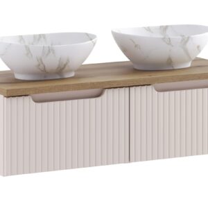 Comad Závěsná skříňka Nova Cashmere Pati s deskou a umyvadlem 100 cm kašmírová