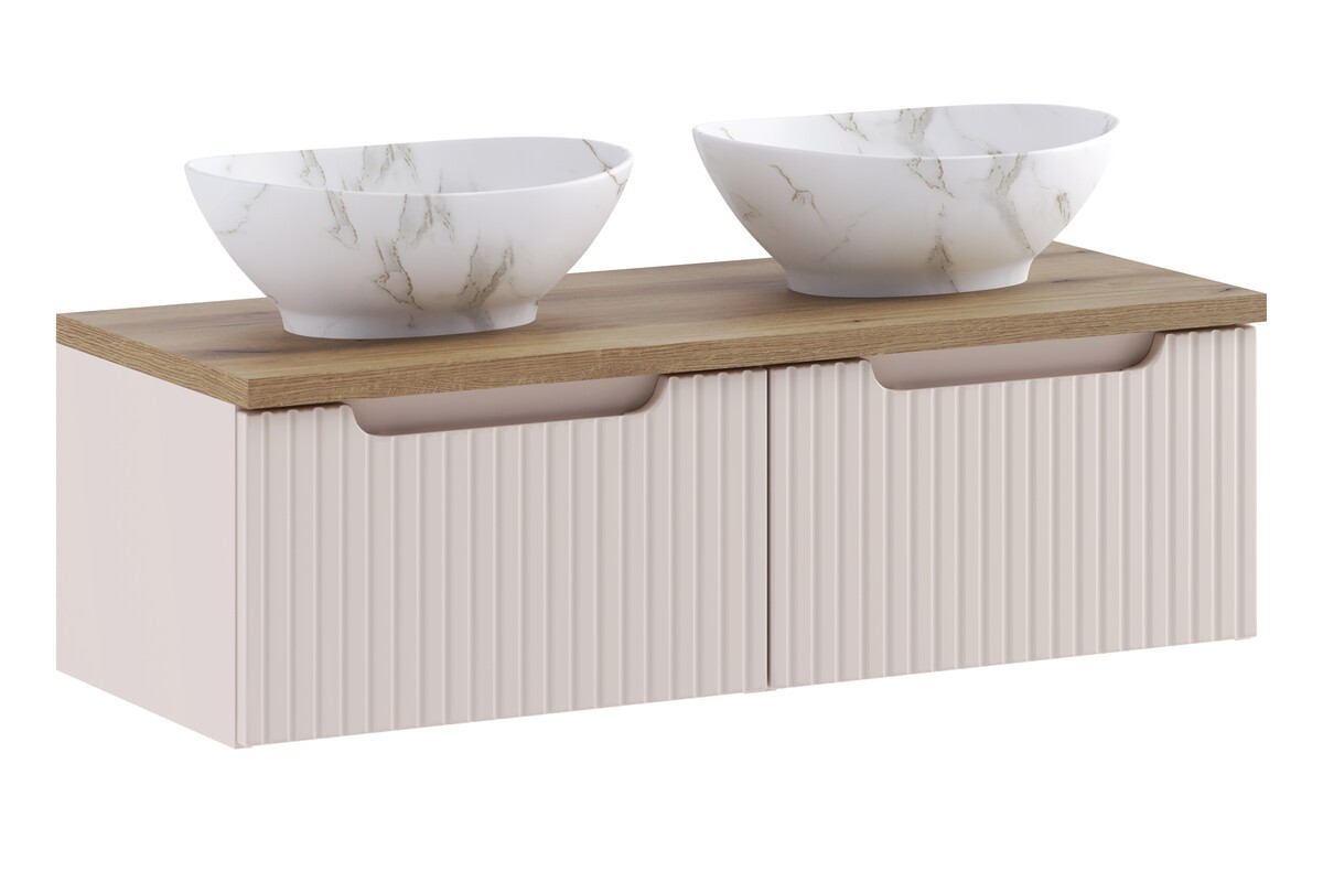 Comad Závěsná skříňka Nova Cashmere Pati s deskou a umyvadlem 100 cm kašmírová