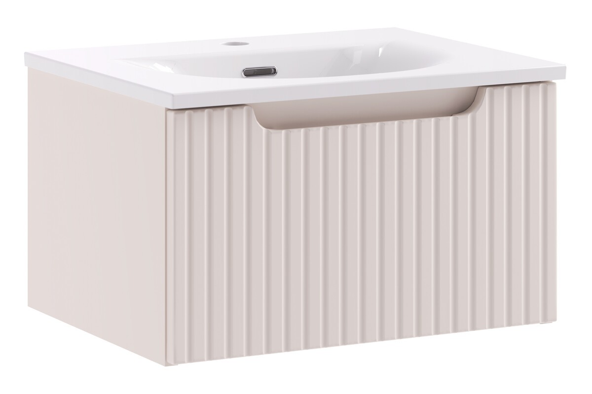 Comad Závěsná skříňka Nova Cashmere Sky se zápustným umyvadlem 50 cm kašmírová
