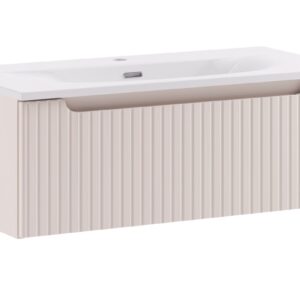 Comad Závěsná skříňka Nova Cashmere Sky se zápustným umyvadlem 80 cm kašmírová