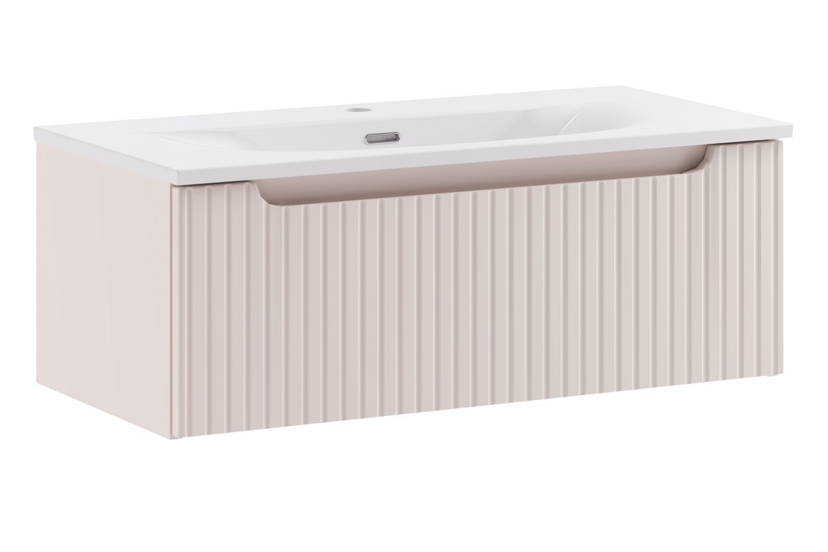 Comad Závěsná skříňka Nova Cashmere Sky se zápustným umyvadlem 80 cm kašmírová