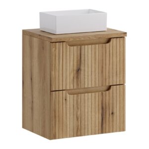 Comad Závěsná skříňka Nova Gaja s deskou a umyvadlem 50 cm dub coast evoke