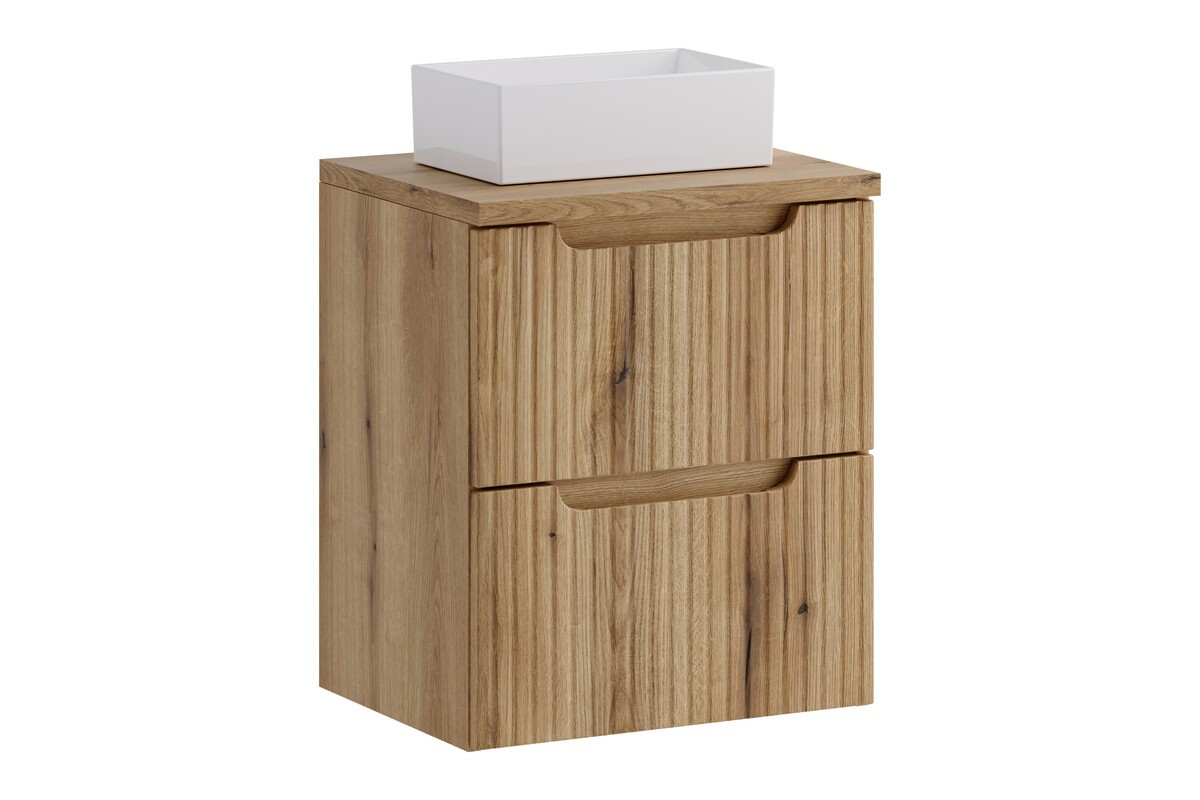 Comad Závěsná skříňka Nova Gaja s deskou a umyvadlem 50 cm dub coast evoke