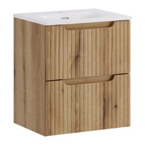 Comad Závěsná skříňka Nova Sky se zápustným umyvadlem 50 cm dub coast evoke