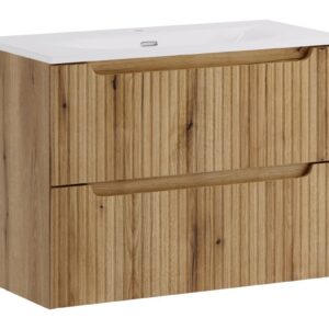 Comad Závěsná skříňka Nova Sky se zápustným umyvadlem Nova 80 cm dub coast evoke
