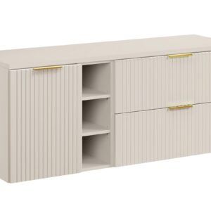 Comad Závěsná skříňka pod umyvadlo Adele Cashmere s deskou 140 cm kašmírová