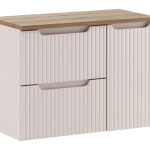 Comad Závěsná skříňka pod umyvadlo Nova Cashmere I s deskou 80 cm kašmírová/dub evoke