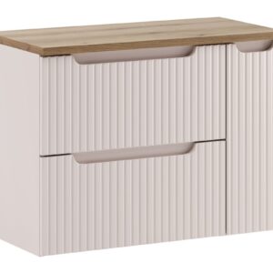 Comad Závěsná skříňka pod umyvadlo Nova Cashmere II s deskou 80 cm kašmírová/dub evoke