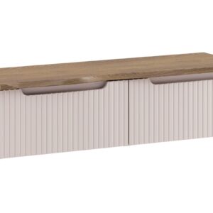 Comad Závěsná skříňka pod umyvadlo Nova Cashmere s deskou 120 cm kašmírová/dub casella