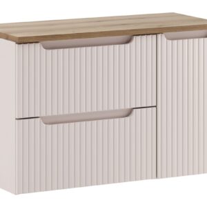 Comad Závěsná skříňka pod umyvadlo Nova Cashmere s deskou 90 cm kašmírová/dub evoke