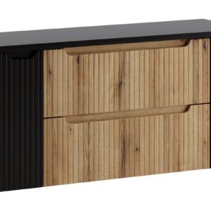 Comad Závěsná skříňka pod umyvadlo Nova s deskou 120 cm dub coast evoke/černá