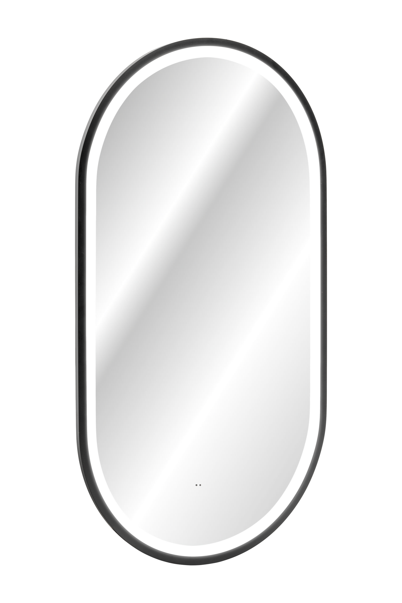 Comad Závěsné zrcadlo s LED osvětlením Apollo 2 Black 50x90 cm s pohybovým senzorem