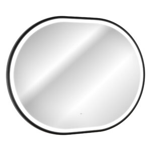 Comad Závěsné zrcadlo s LED osvětlením Apollo 2 Black 90x70 cm s pohybovým senzorem