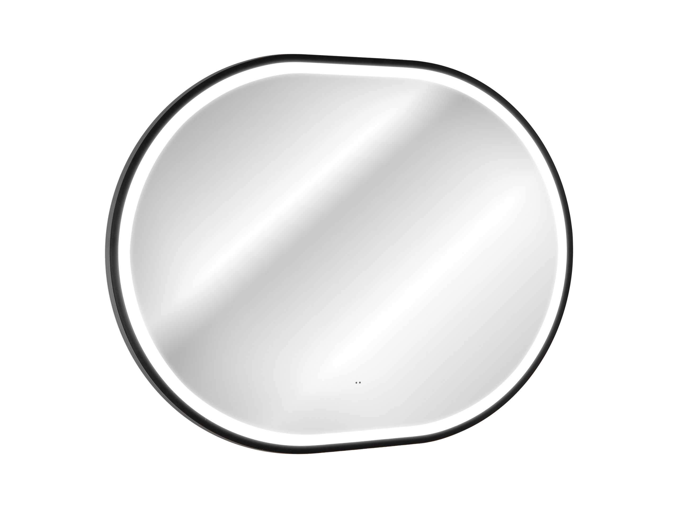 Comad Závěsné zrcadlo s LED osvětlením Apollo 2 Black 90x70 cm s pohybovým senzorem