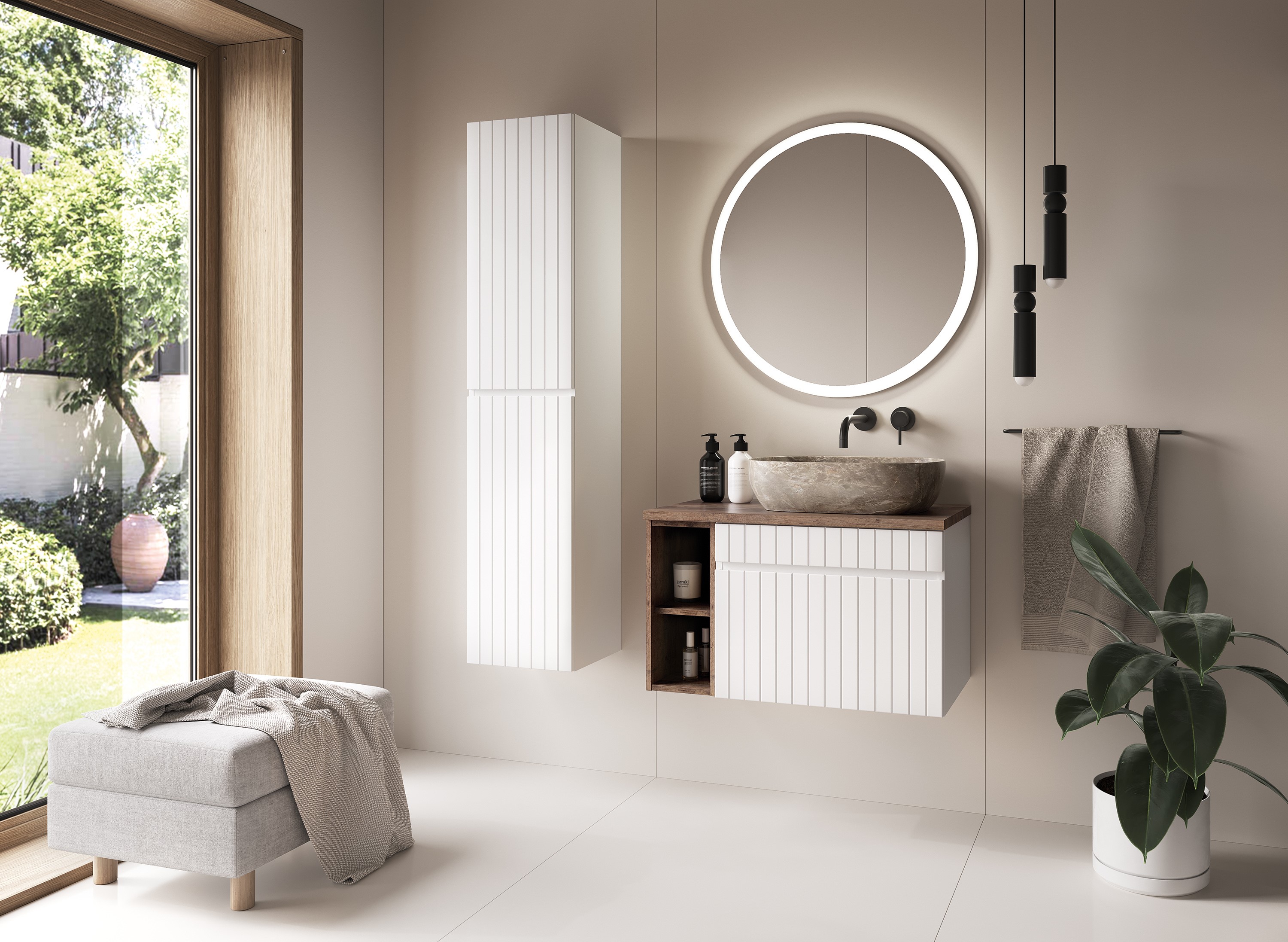 Comad Závěsné zrcadlo s LED osvětlením Venus ⌀80 cm - Obrázek 2