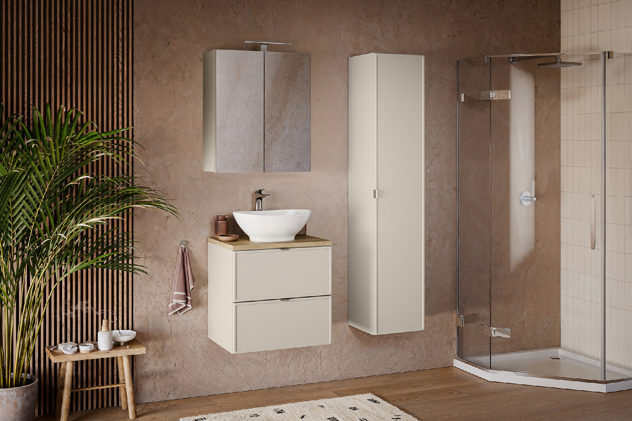 Comad Zrcadlová skříňka bez osvětlení Bella Cashmere 60 kašmír - Obrázek 2