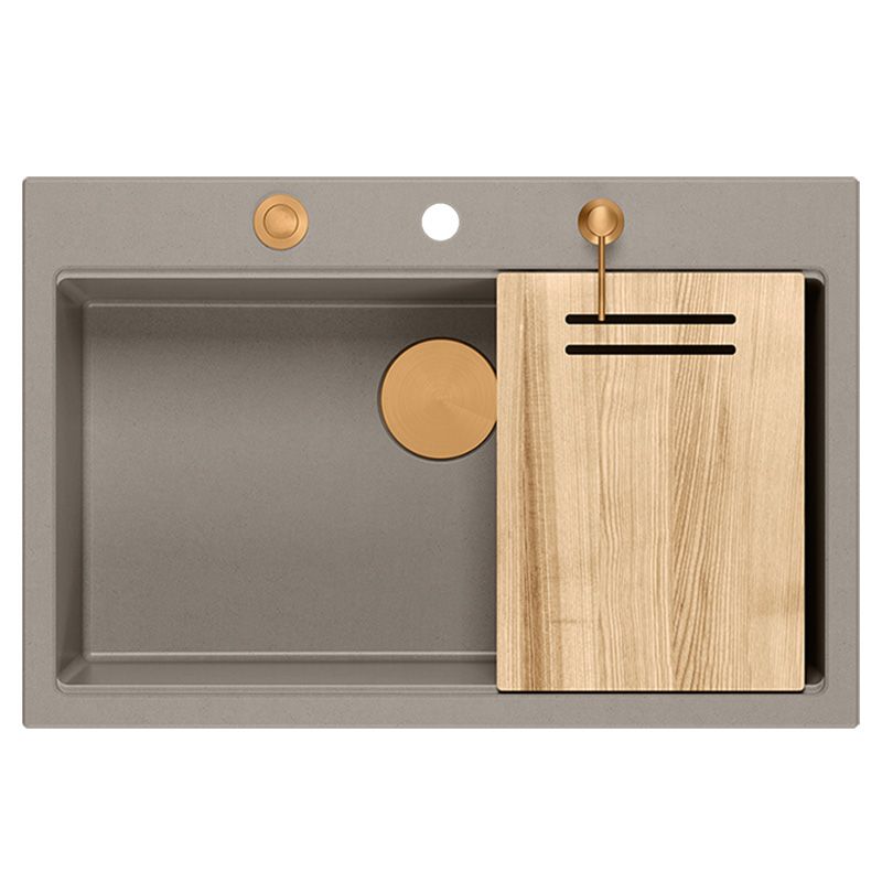 Granitový dřez REA MARC 110 WORKSTATION béžový/zlatý - Obrázek 2