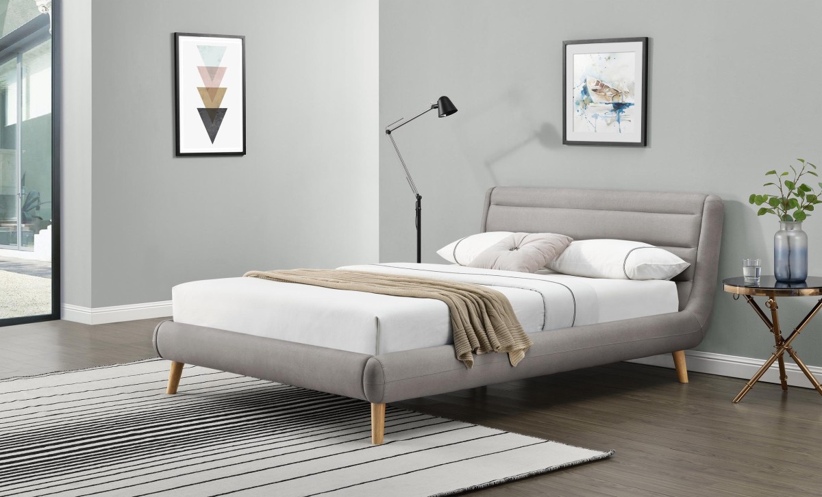 HALMAR Čalouněná postel Elanda 140x200 dvoulůžko - světle šedá