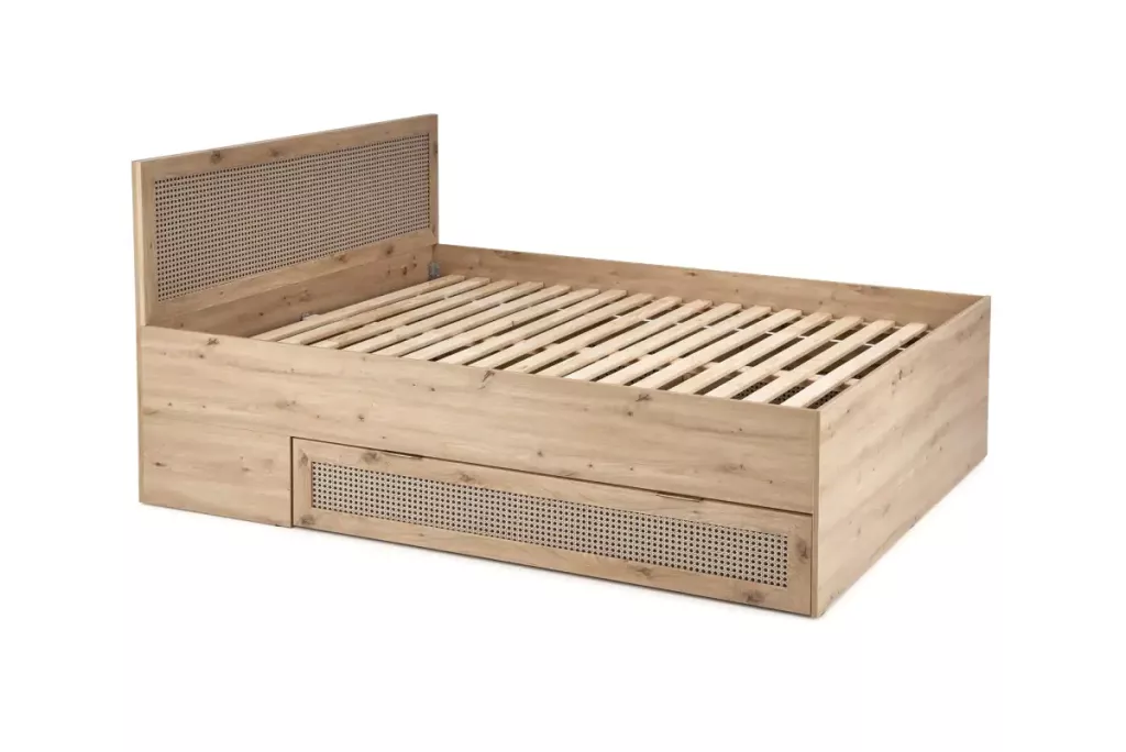 HALMAR Dvoulůžková postel Borneo K 160x200 s šuplíky dub artisan/černá - Obrázek 2