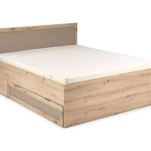 HALMAR Dvoulůžková postel Borneo K 160x200 s šuplíky dub artisan/černá