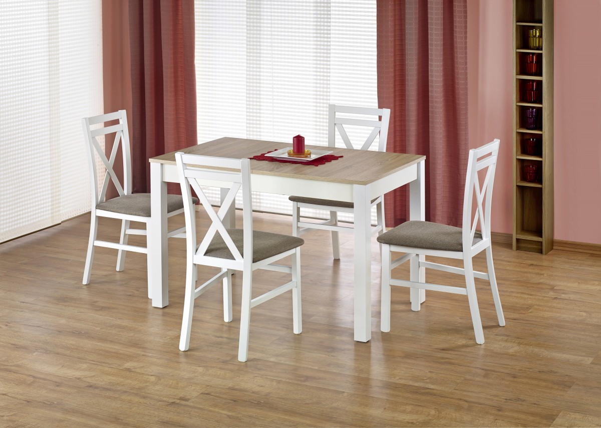 HALMAR Jídelní rozkládací stůl Maurycy 118/158 cm dub sonoma/bílý - Obrázek 2