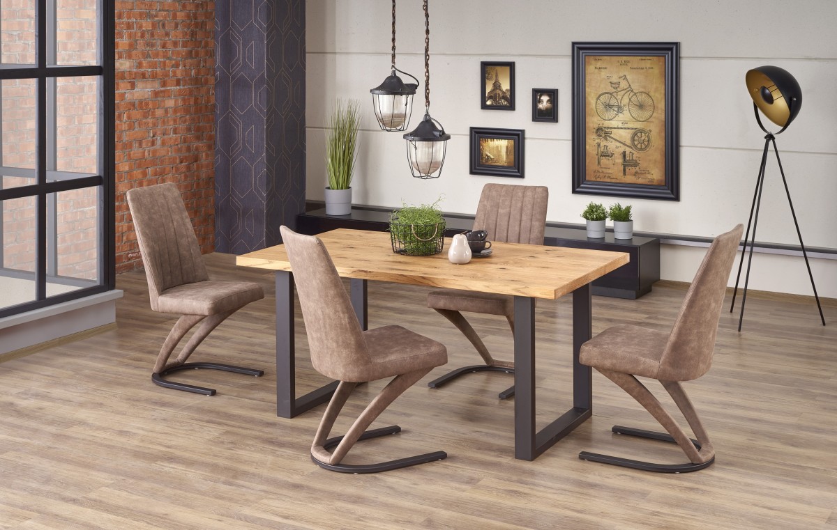 HALMAR Jídelní rozkládací stůl Press 160/250 cm dub artisan/černý - Obrázek 2