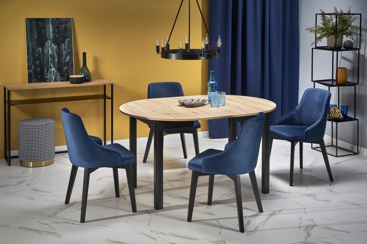 HALMAR Jídelní rozkládací stůl Rigo 102/142 cm dub artisan/černý - Obrázek 2