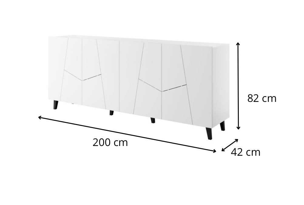 HALMAR Komoda Etna 200 cm bílá - Obrázek 2