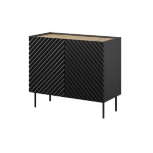 HALMAR Komoda Onda 2D černá/dub artisan